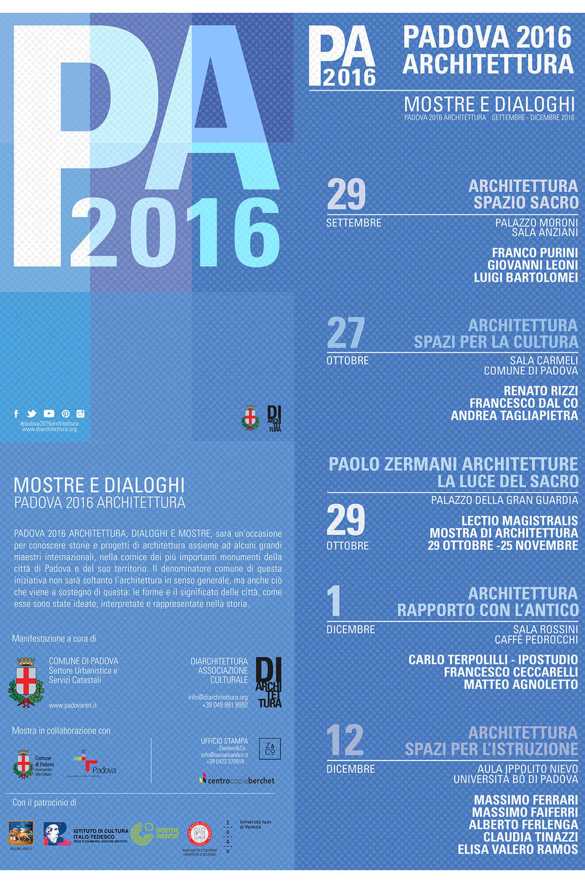 Padova 2016 Architettura - Programma
